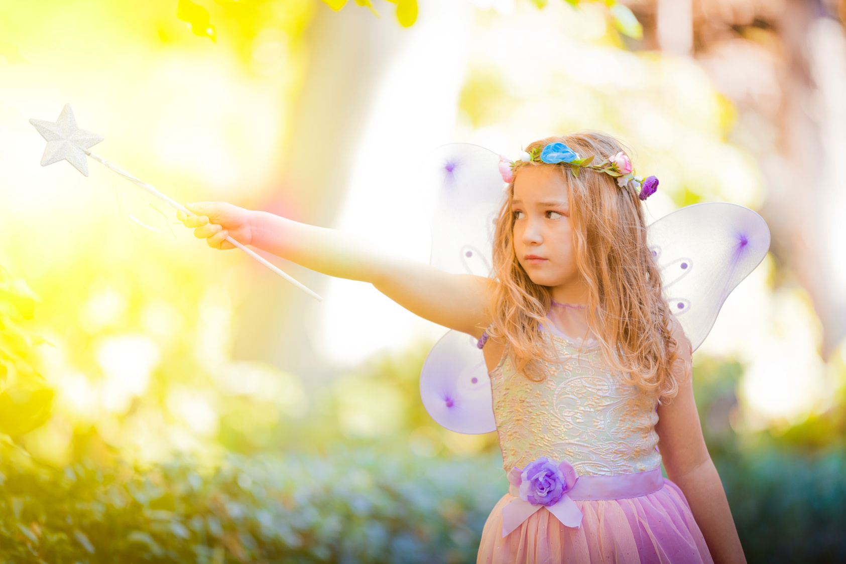 Little fairy with magic wand